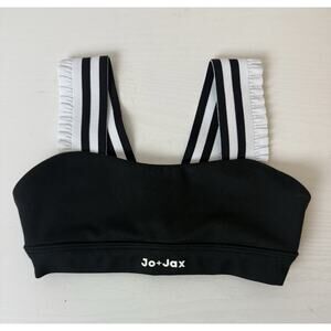 Jo+Jax Dancewear Sports Bra Dance Top Ruffle Youth Small Black White